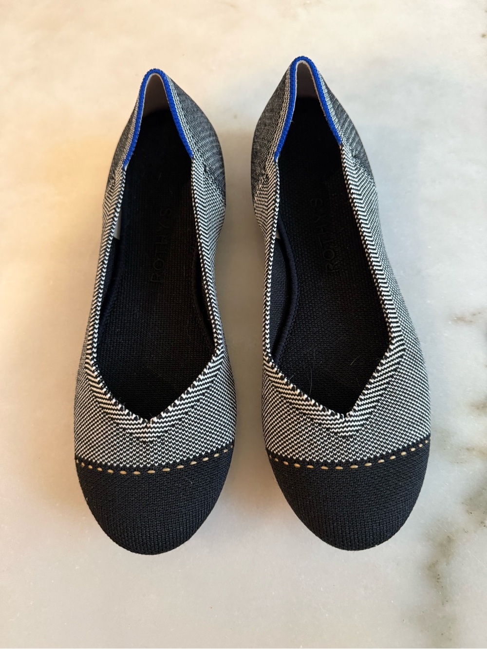 Rothy’s women’s pebble herringbone ballet flats Sz 7